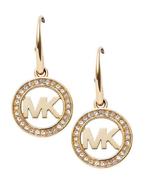 michael kors gold logo earrings|Michael Kors citrine earrings.